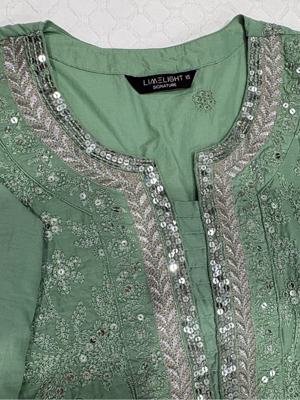 Limelight Signature Mint Green Embellished Women’s Top